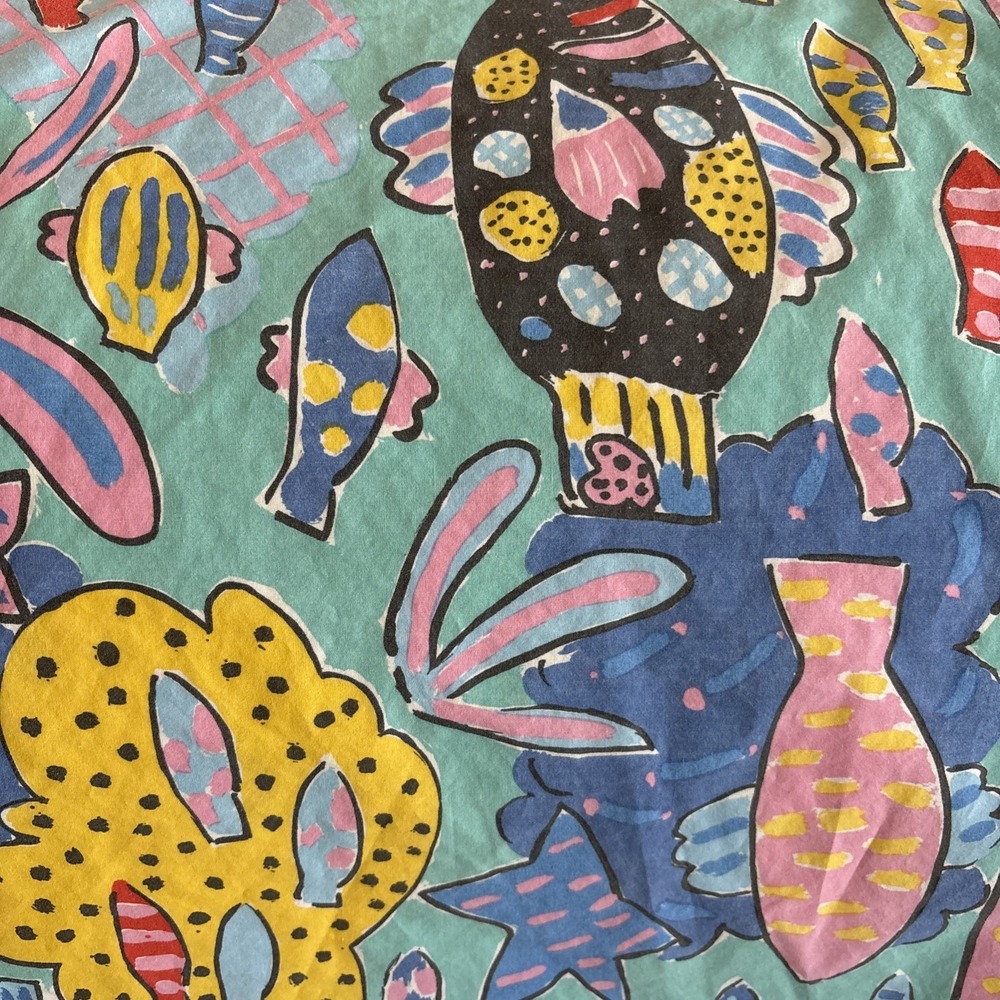 KEN DONE Vintage 80's Tropical Fish SHERIDAN QUEEN ‎ set of 2 Pillow Cases RARE